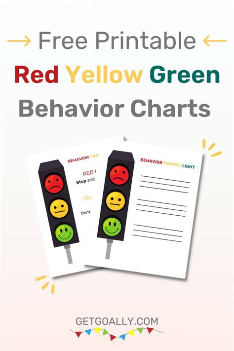 Red Yellow Green Behavior Chart Printable
